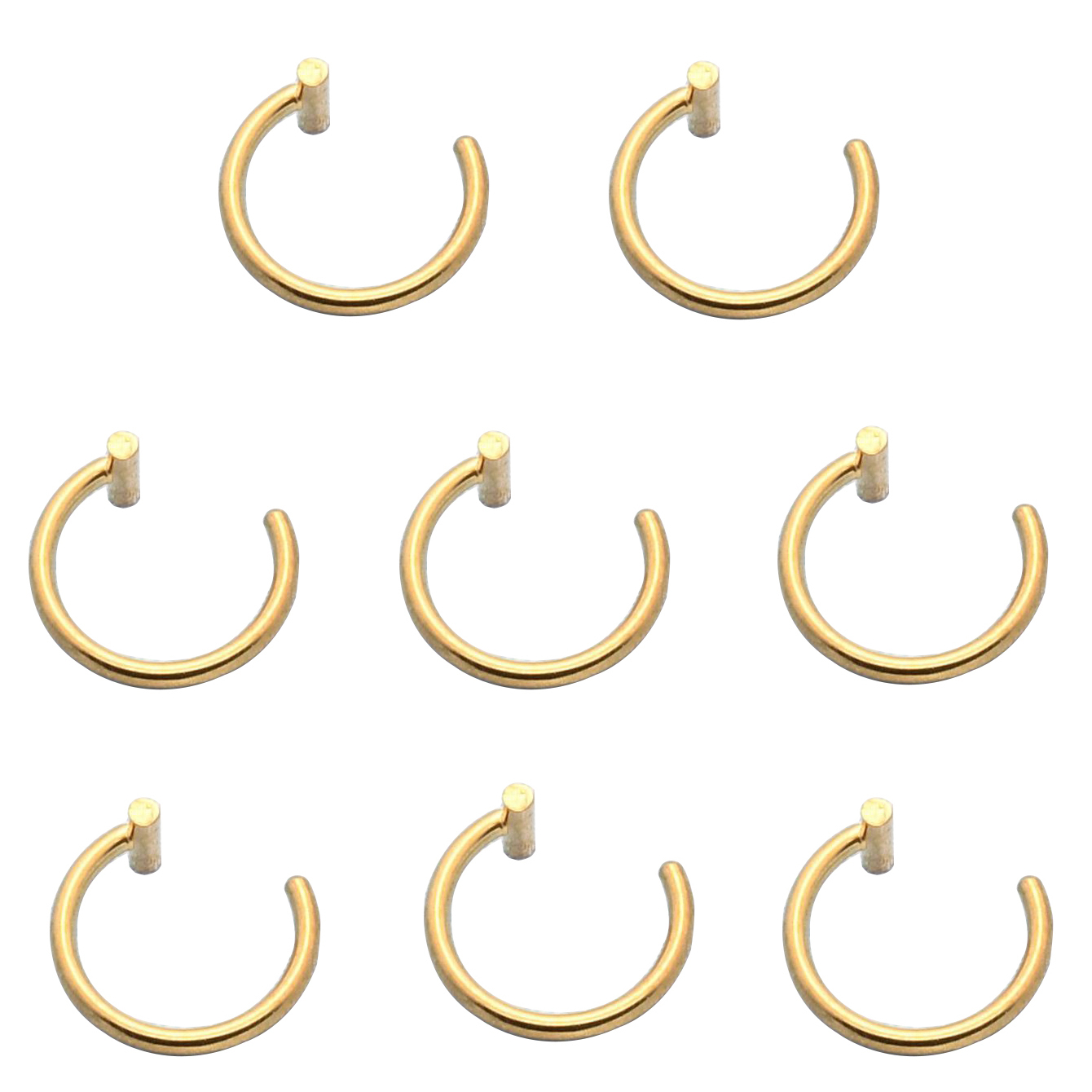 Horizontal Bar C-Shaped Nose Ring, Non-Pierced Septum Jewelry